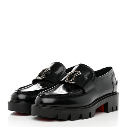 Christian Louboutin Patent Mens Medallion Flat Loafers 36 Black 3 of 7