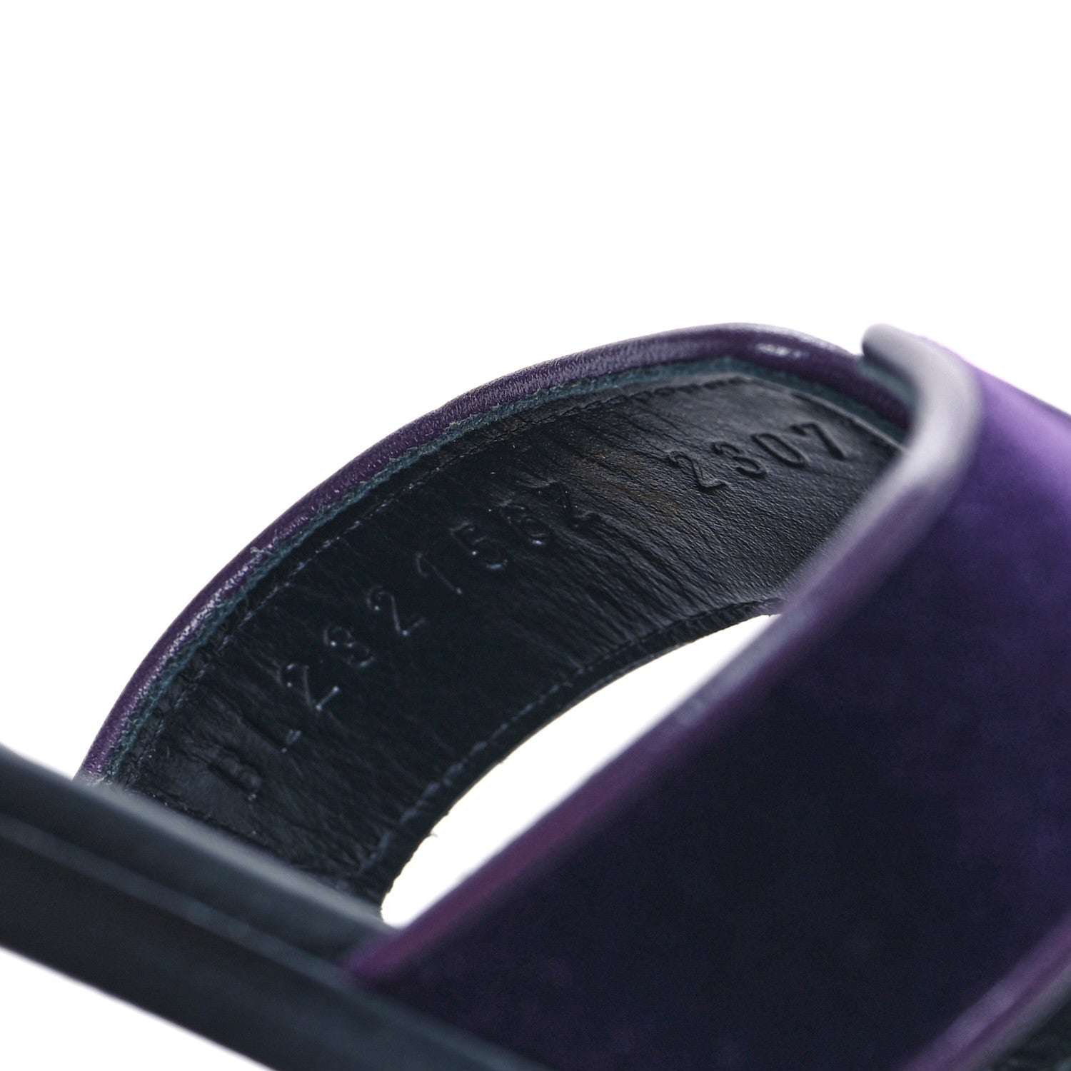 Hermes Velvet Nappa Oran Sandals  38.5 Violet Fonce 9 of 10