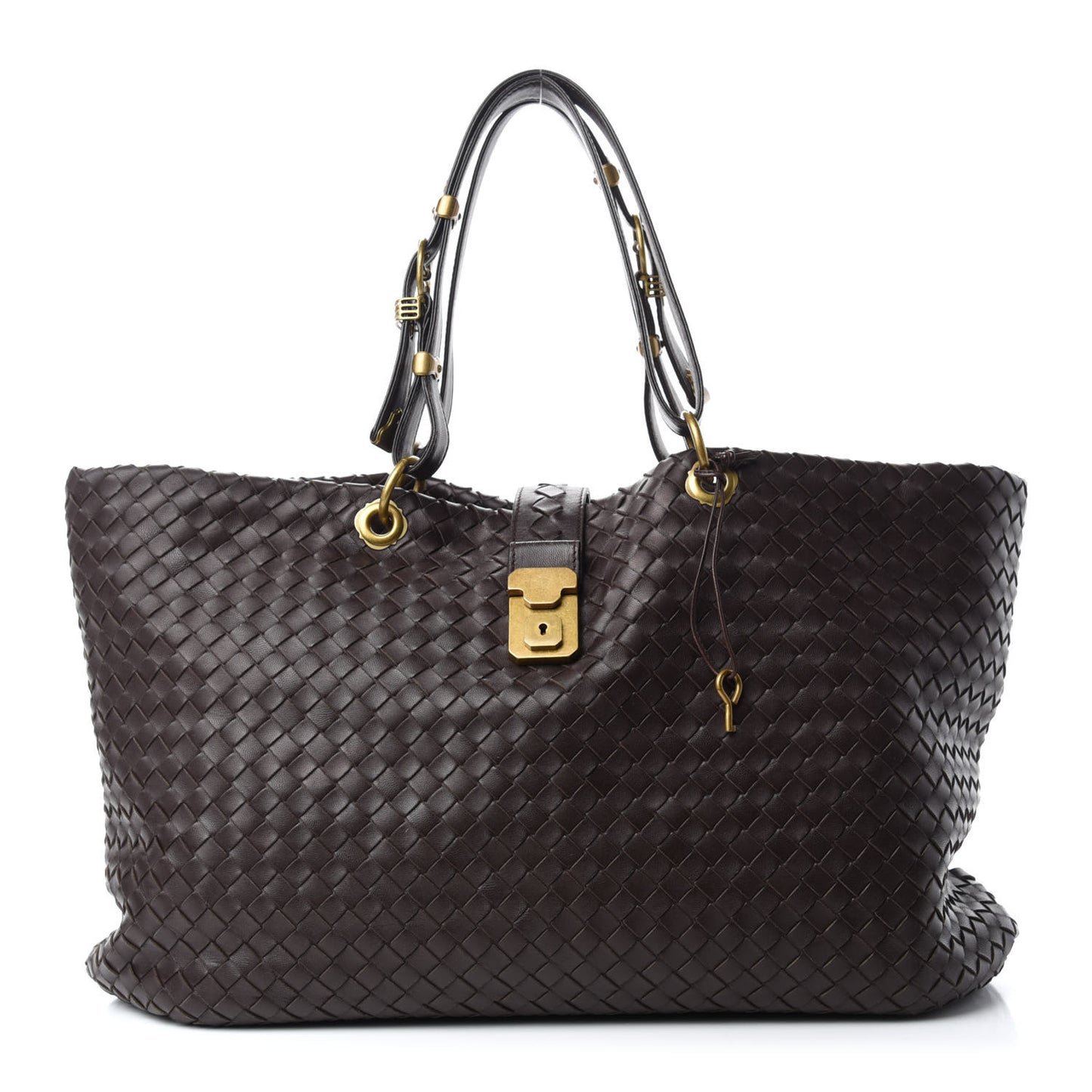 Nappa Intrecciato Large Capri Tote Ebano
