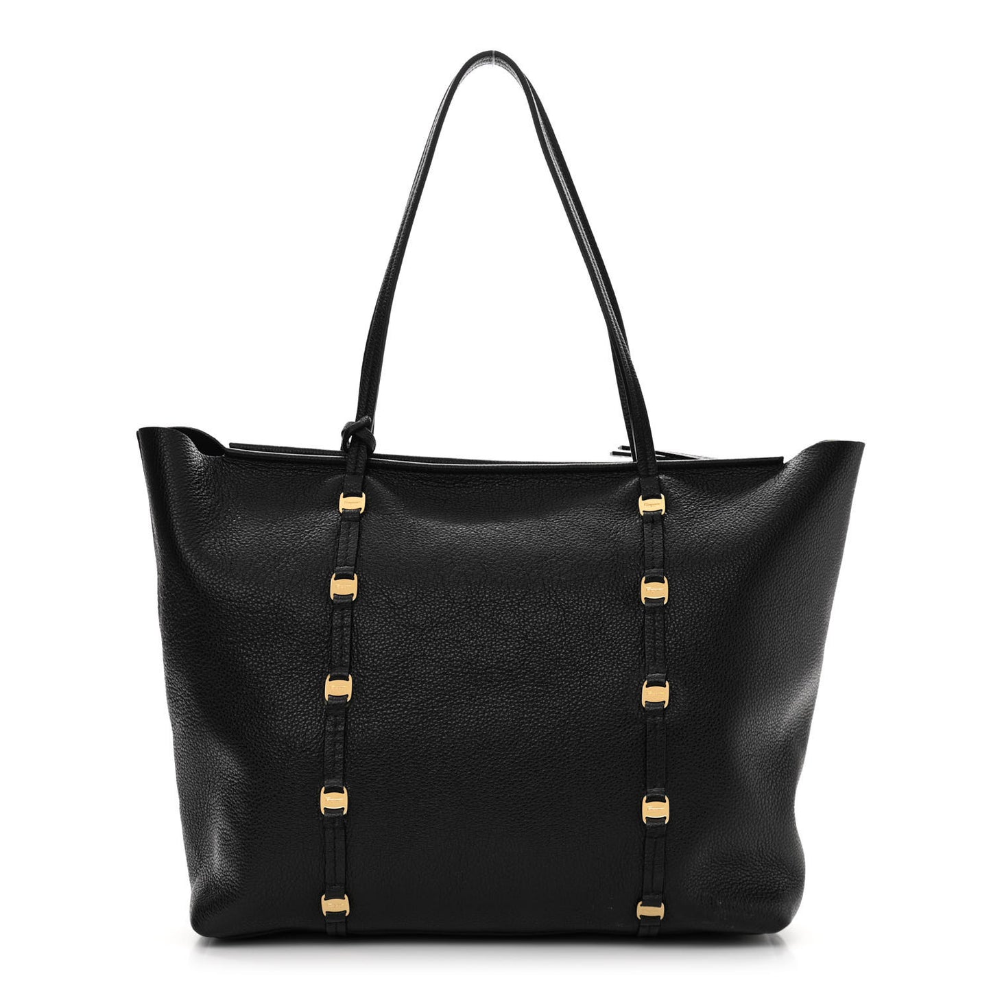 Grained Calfskin Emotion Tote Black