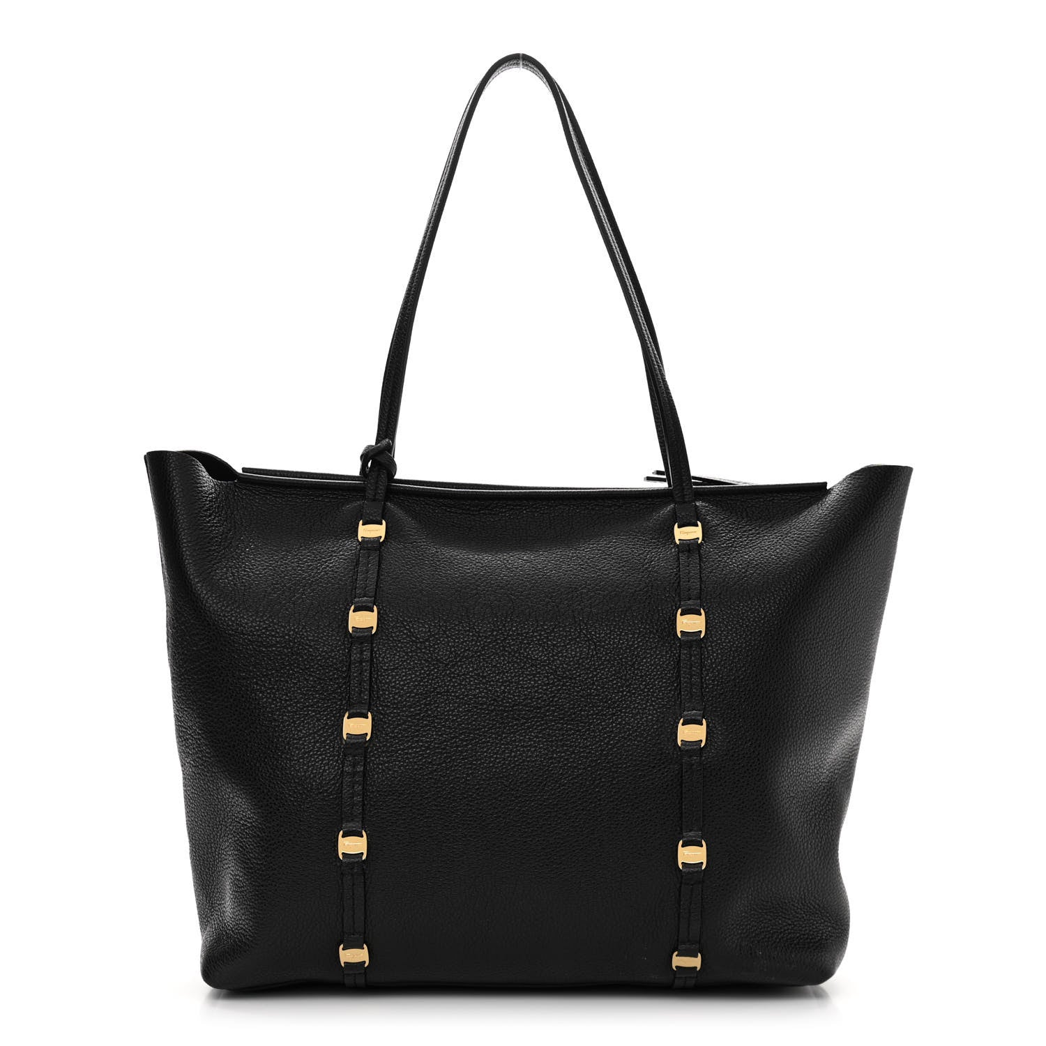 Salvatore Ferragamo Grained Calfskin Emotion Tote Black 3 of 11