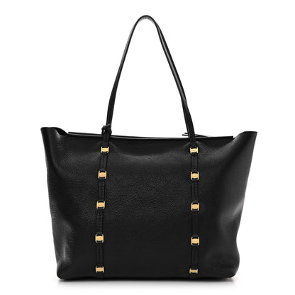 Salvatore Ferragamo Grained Calfskin Emotion Tote Black 3 of 11