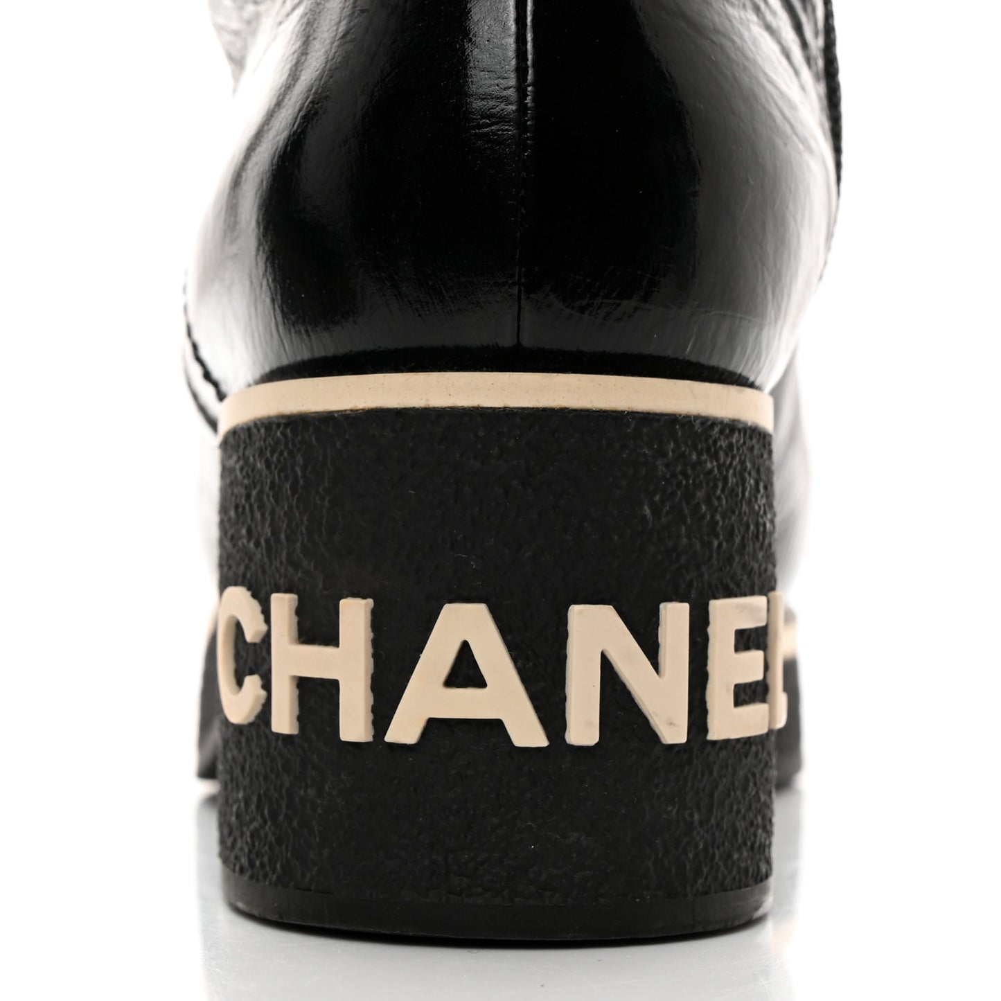 Shiny Crumpled Lambskin Lace Up Combat Boots 38 Black