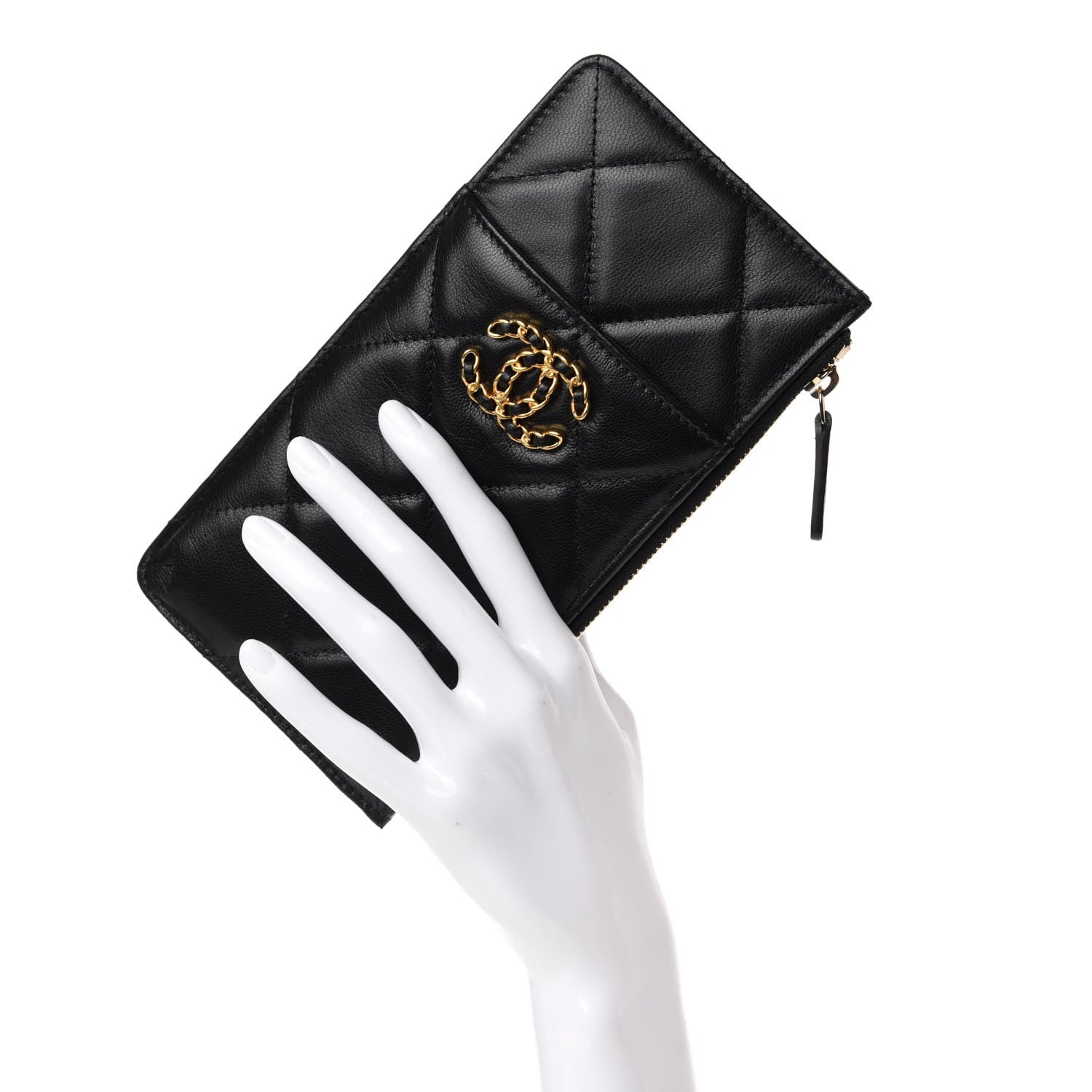 Chanel Lambskin Quilted 19 Phone and Card Holder Black 2 of 8