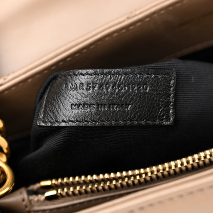 Saint Laurent Calfskin Y Quilted Monogram Medium Loulou Chain Satchel Taupe 7 of 11