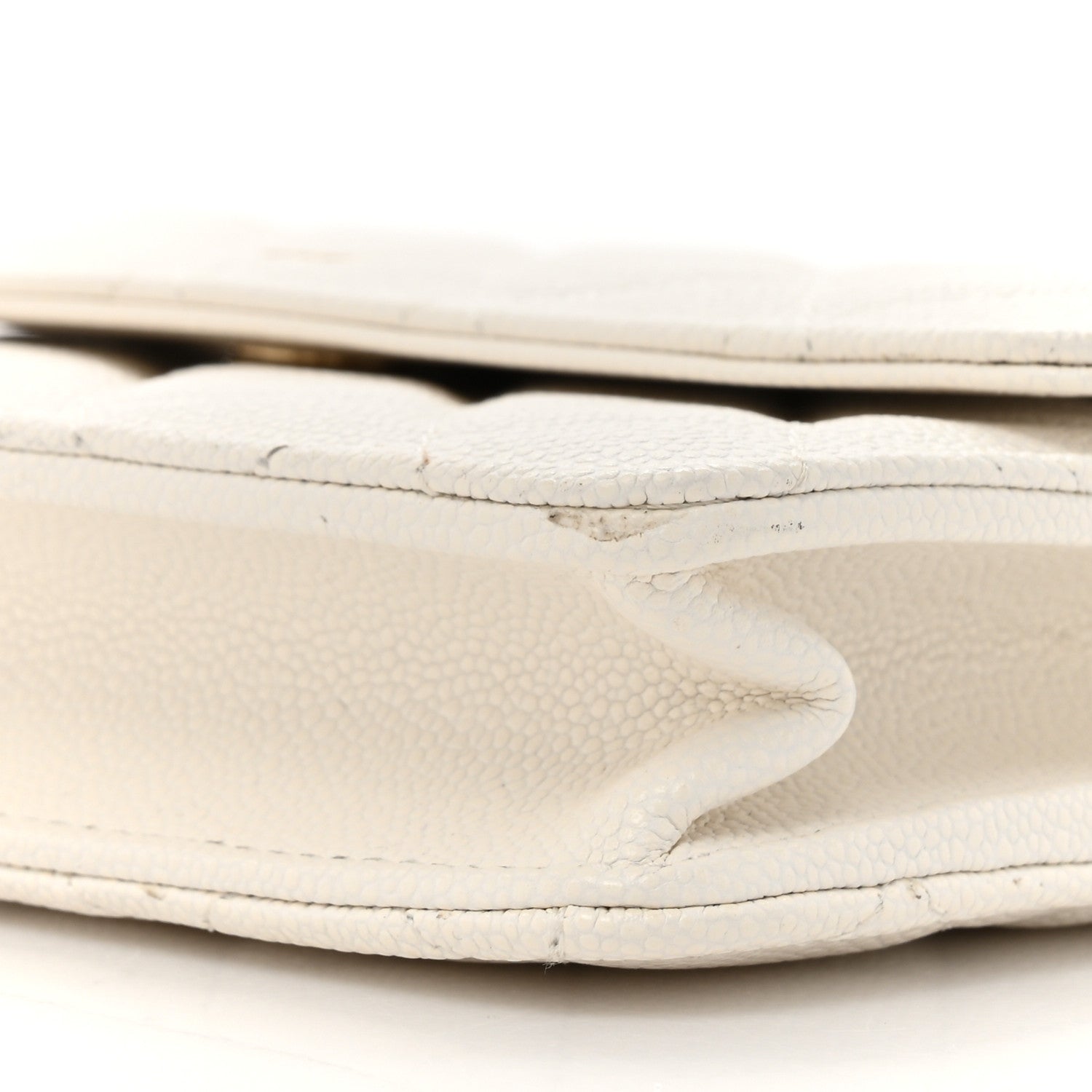 Chanel Caviar Quilted Square Wallet On Chain WOC White 9 of 14