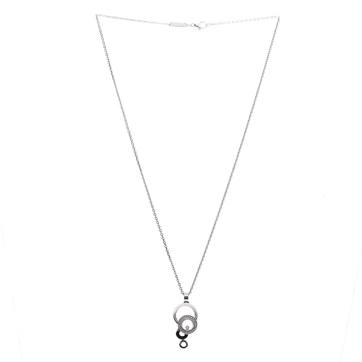 Chopard 18K White Gold Diamond Pave Happy Bubbles Pendant Necklace 3 of 6