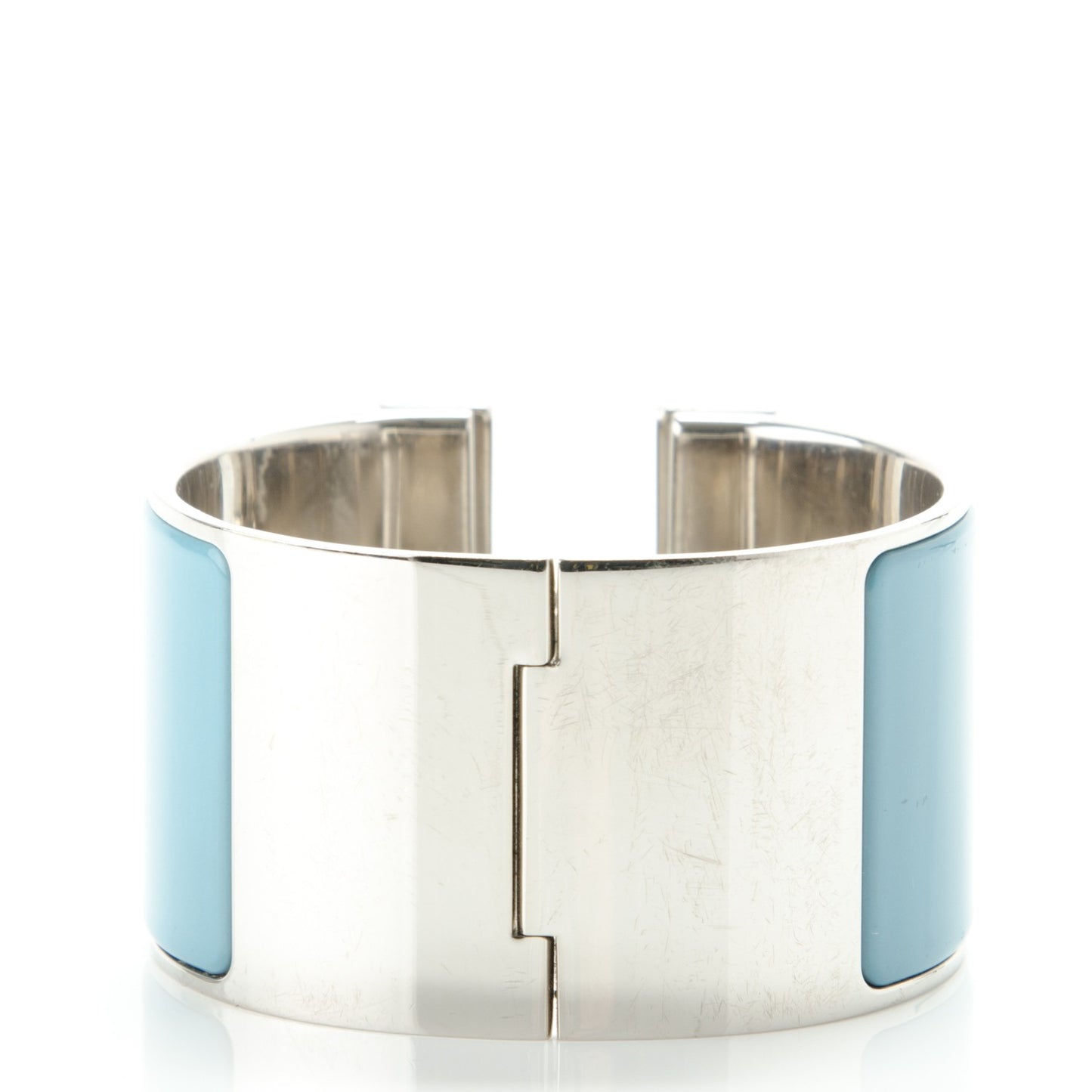 Enamel Extra Wide Clic Clac H Bracelet PM Blue Jean White