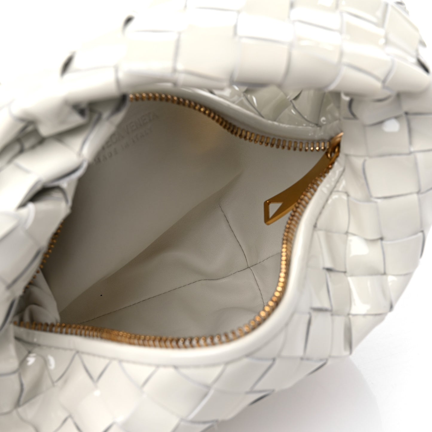 Patent Nappa Intrecciato Mini Jodie White