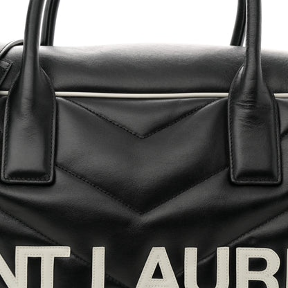 Saint Laurent Calfskin Medium Miles Logo Bowler Duffel Bag Black 8 of 11