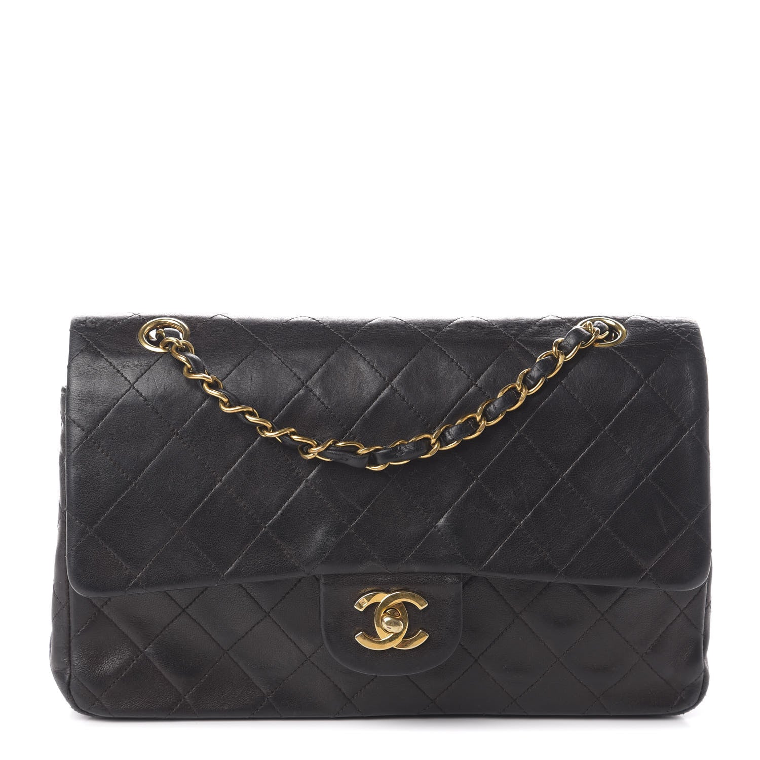 Chanel Lambskin Quilted Medium Double Flap Black 1 of 10
