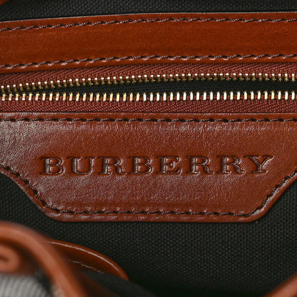 Burberry Bridle Calfskin House Check Medium Whipstitch Tote Dark Tan 6 of 11