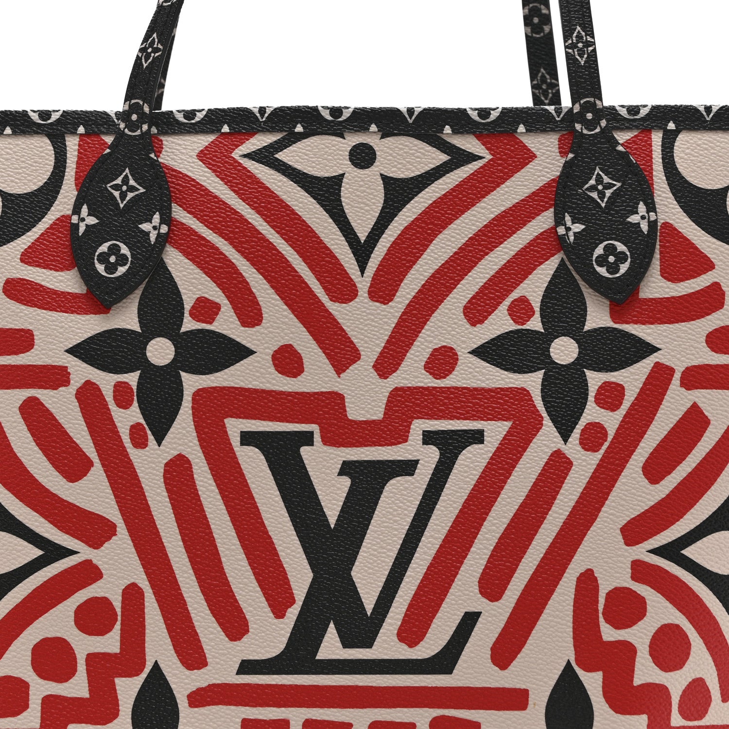 Louis Vuitton Monogram Giant Crafty Neverfull MM Creme Rouge Black 7 of 9