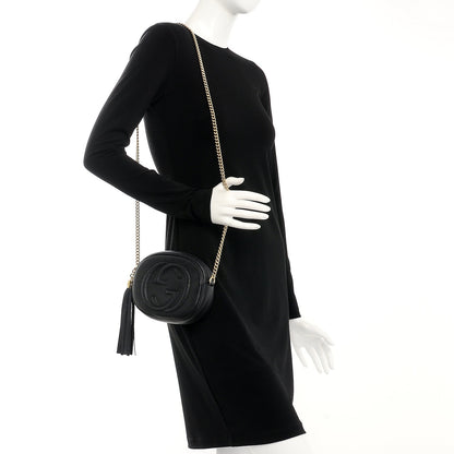Gucci Pebbled Calfskin Mini Soho Chain Bag Black 2 of 7