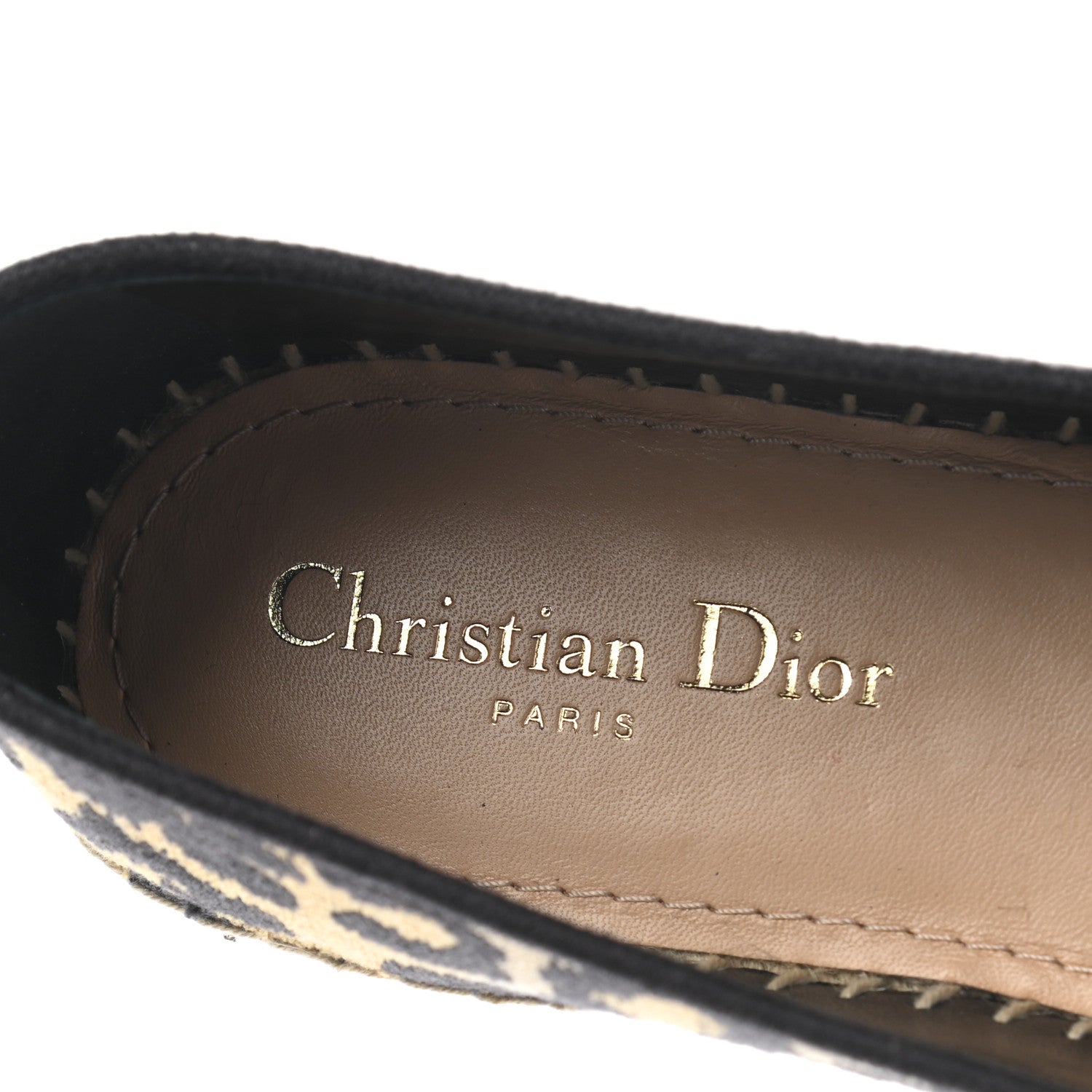 Christian Dior Cotton Embroidered Leopard Print Granville Espadrille 41 Natural 7 of 10