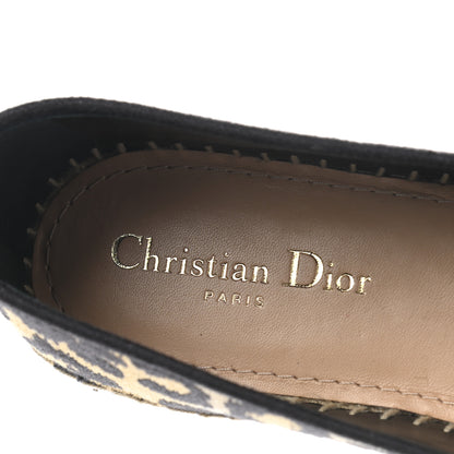 Christian Dior Cotton Embroidered Leopard Print Granville Espadrille 41 Natural 7 of 10