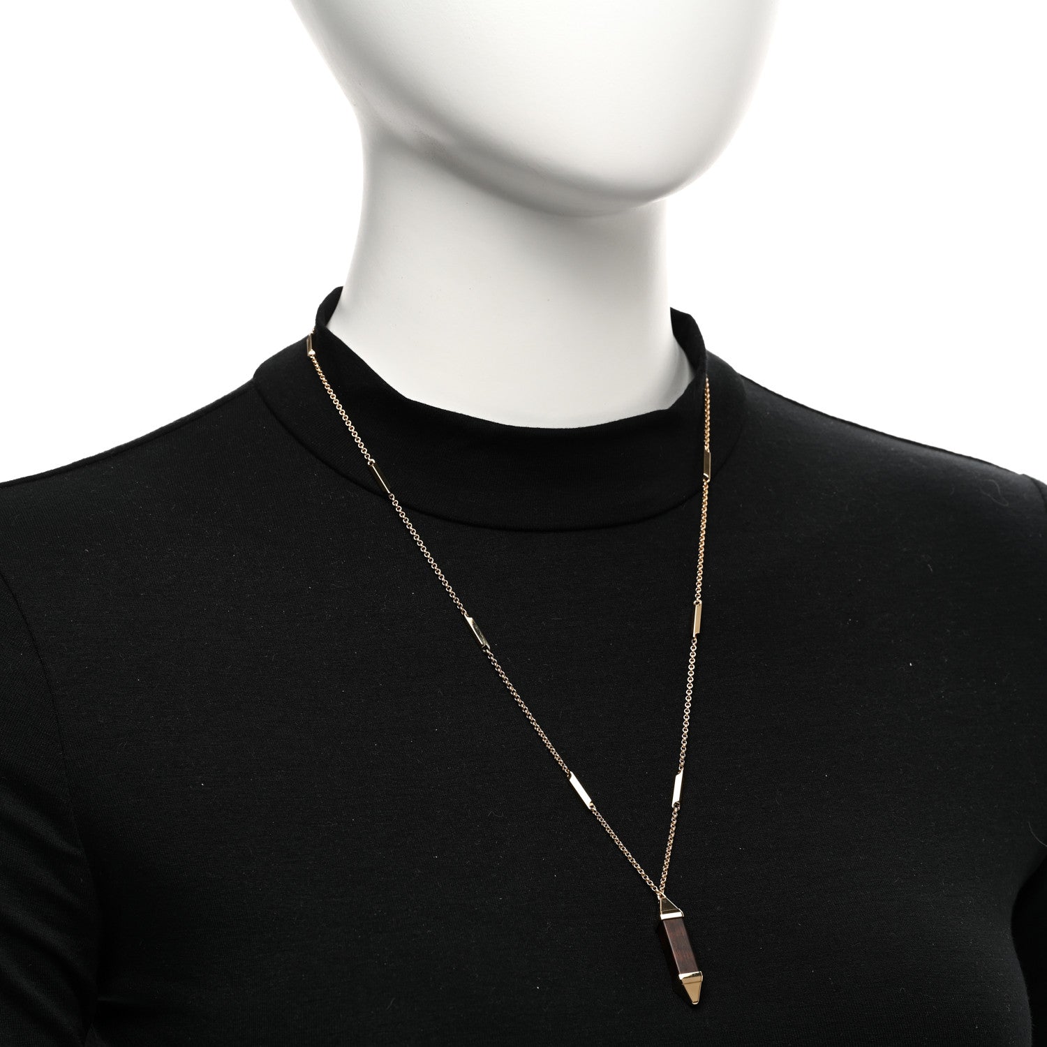 Cartier 18K Yellow Gold Snakewood Large Les Berlingtos de Cartier Necklace 2 of 4