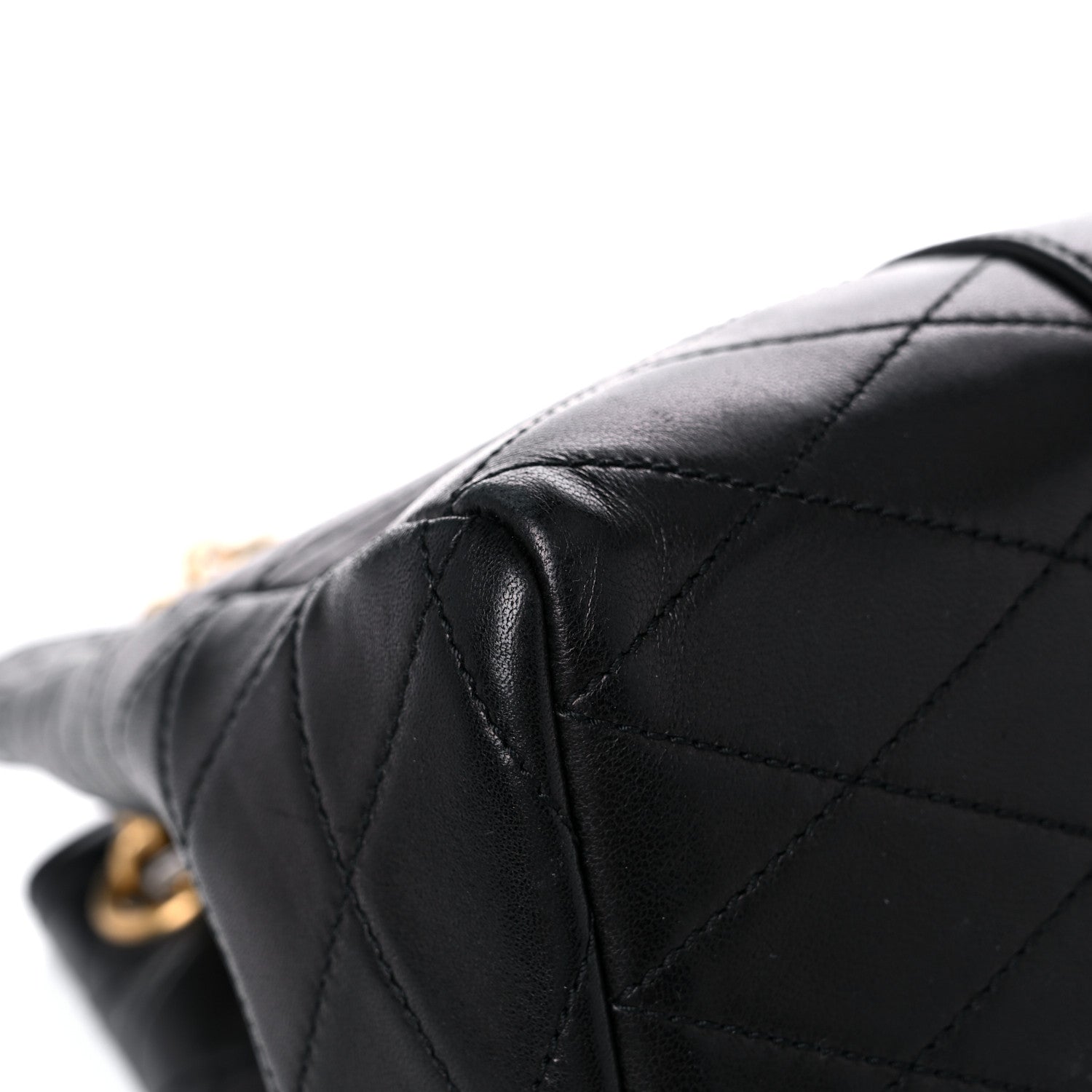 Saint Laurent Lambskin Quilted Mini Le Maillon Bucket Bag Black 8 of 12