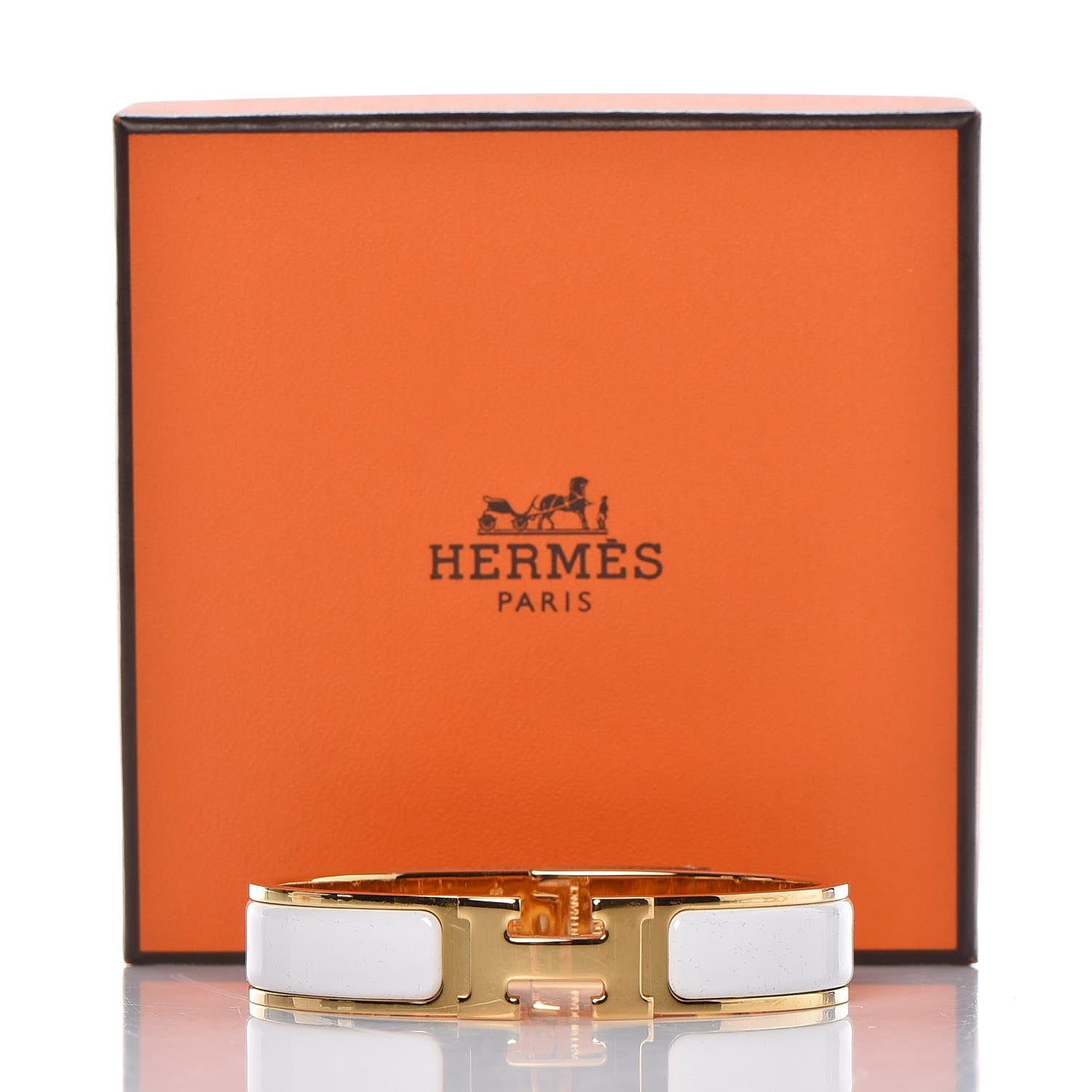 Hermes Enamel Narrow Clic Clac H Bracelet PM White 5 of 5