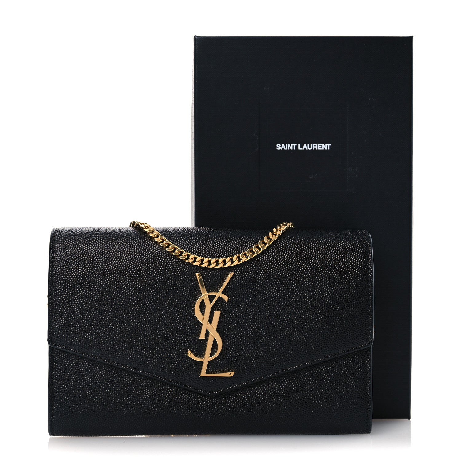 Saint Laurent Grain de Poudre Uptown Chain Wallet Black 14 of 14