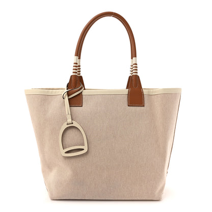 Hermes Military Toile Canvas Swift Steeple 28 Bag Ecru Gold 1 of 11