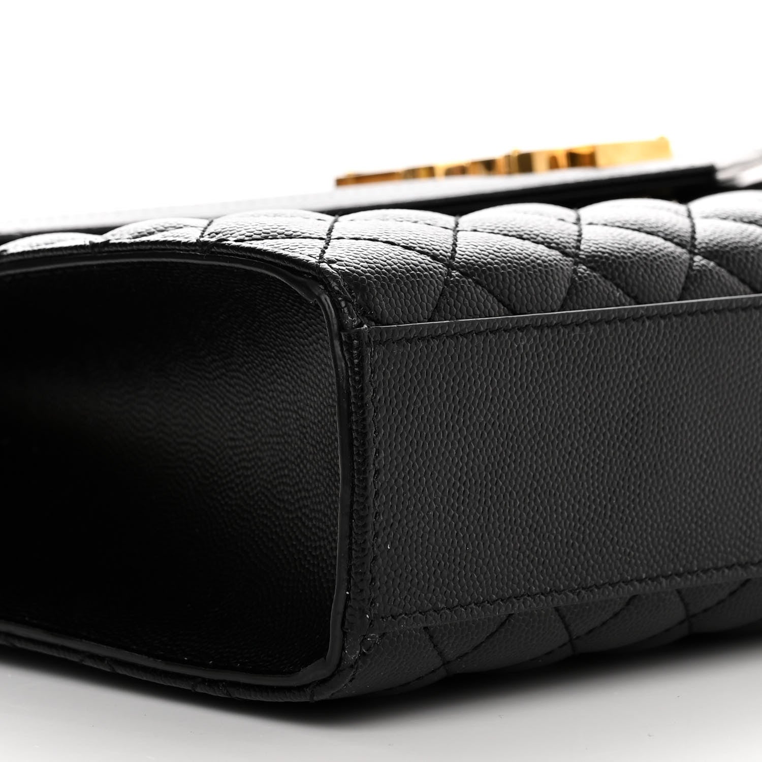 Saint Laurent Grain De Poudre Textured Mixed Matelasse Large Triquilt Monogram Satchel Black 9 of 10