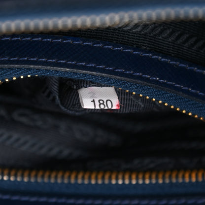 Prada Saffiano Vernice Mini Galleria Double Zip Tote Baltico 11 of 17