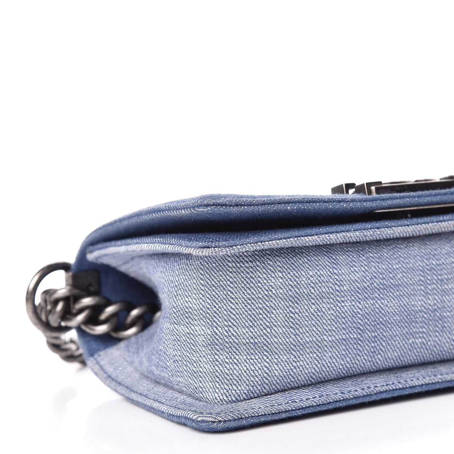 Denim Chevron Small Boy Flap Light Blue
