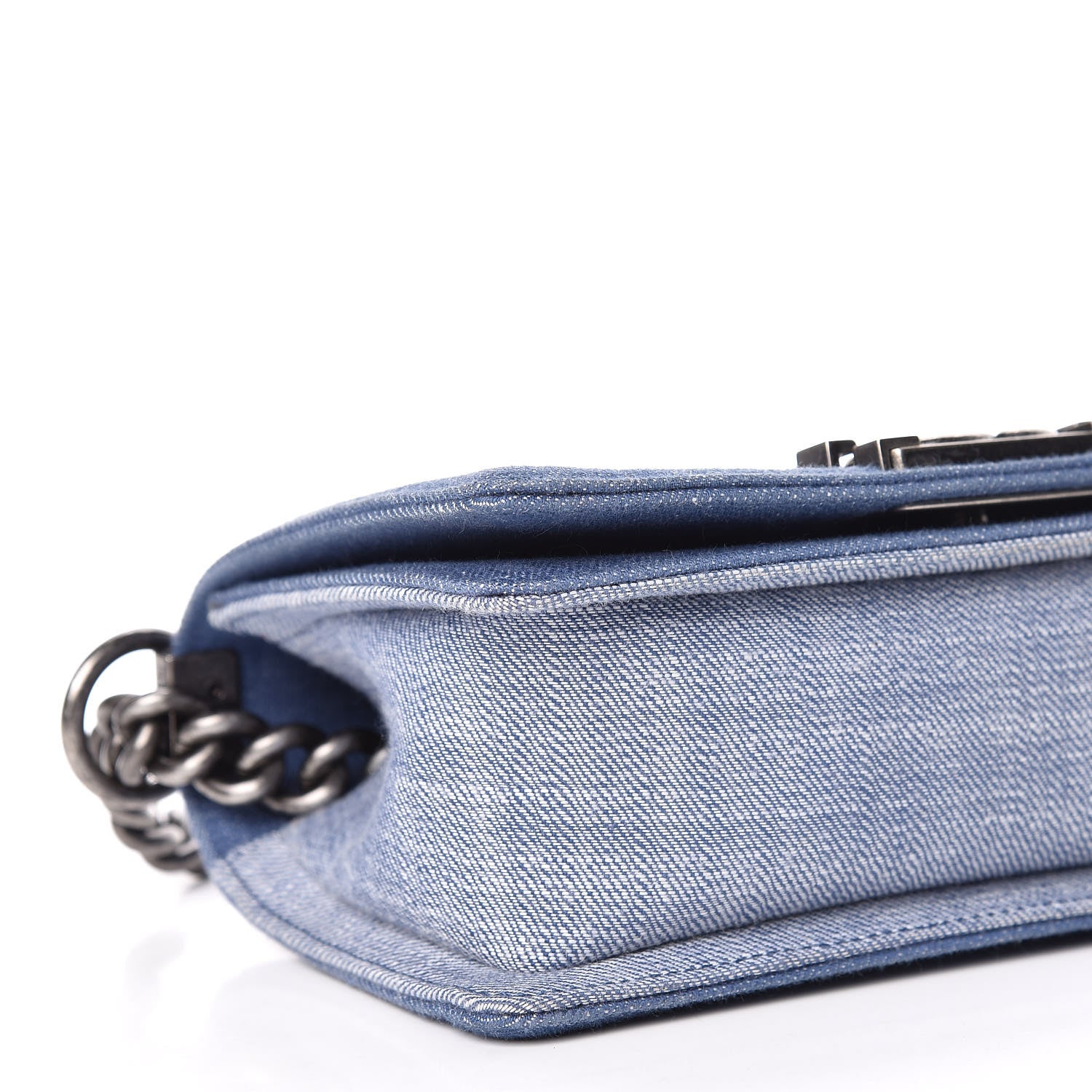 Chanel Denim Chevron Small Boy Flap Light Blue 6 of 12