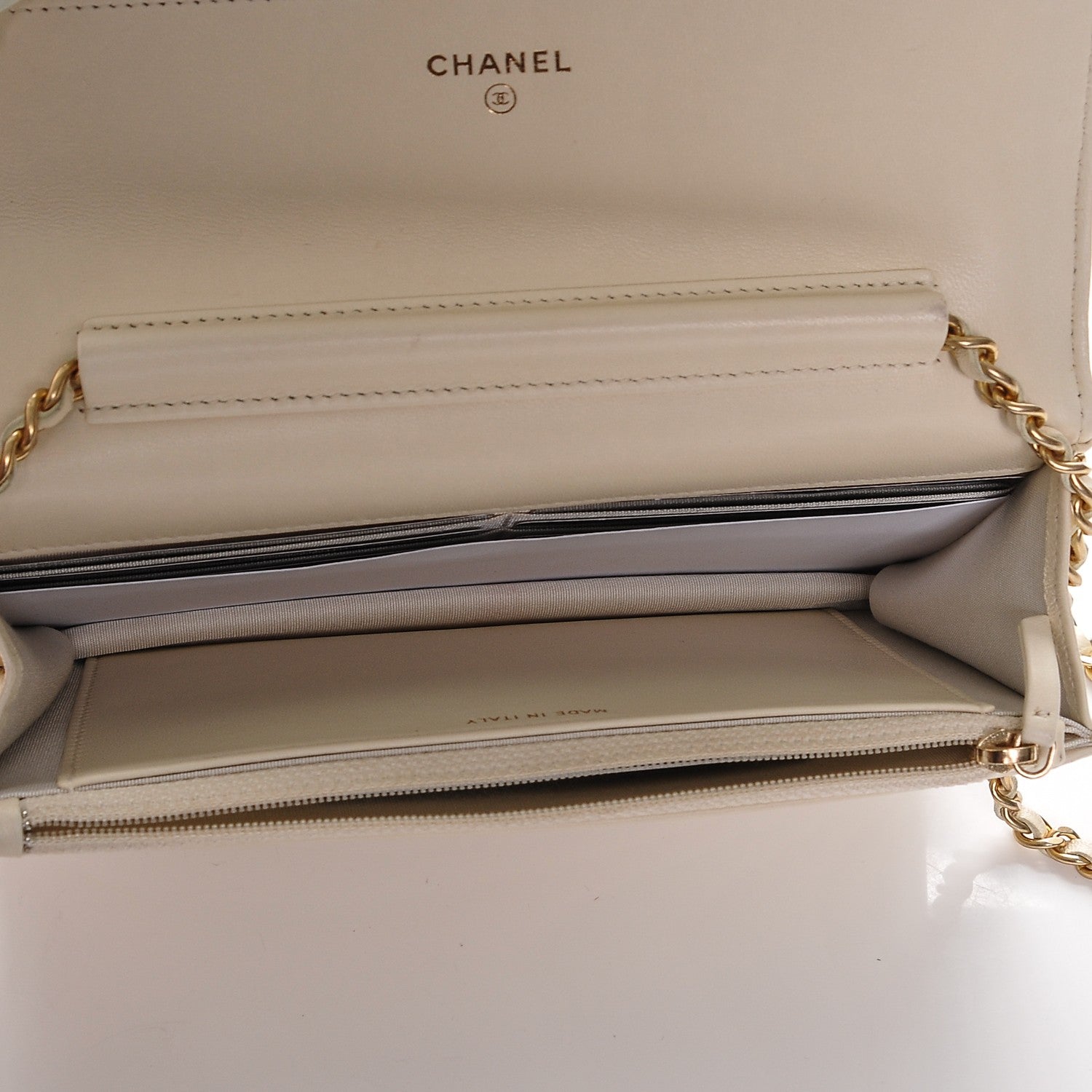 Chanel Lambskin Quilted Boy Wallet On Chain WOC White 5 of 8
