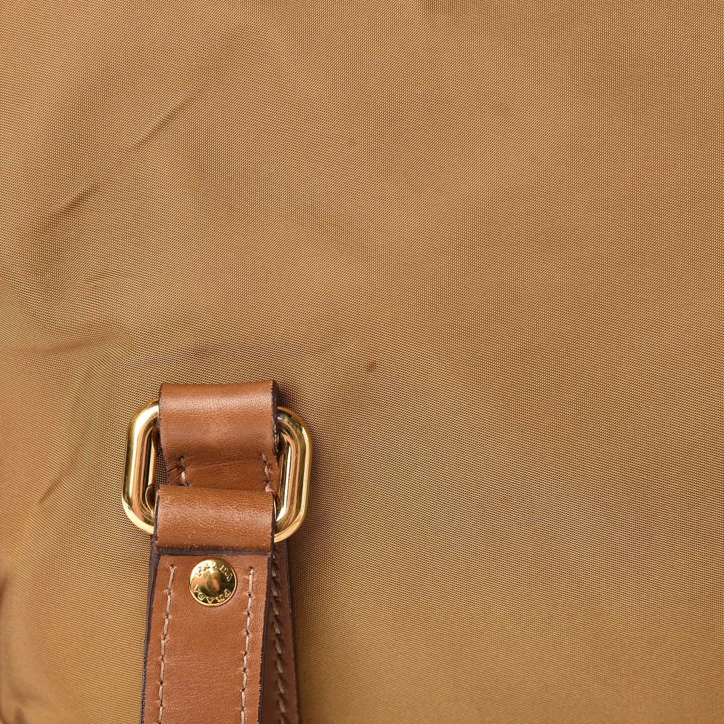 Tessuto Nylon Calfskin Shoulder Bag Brown