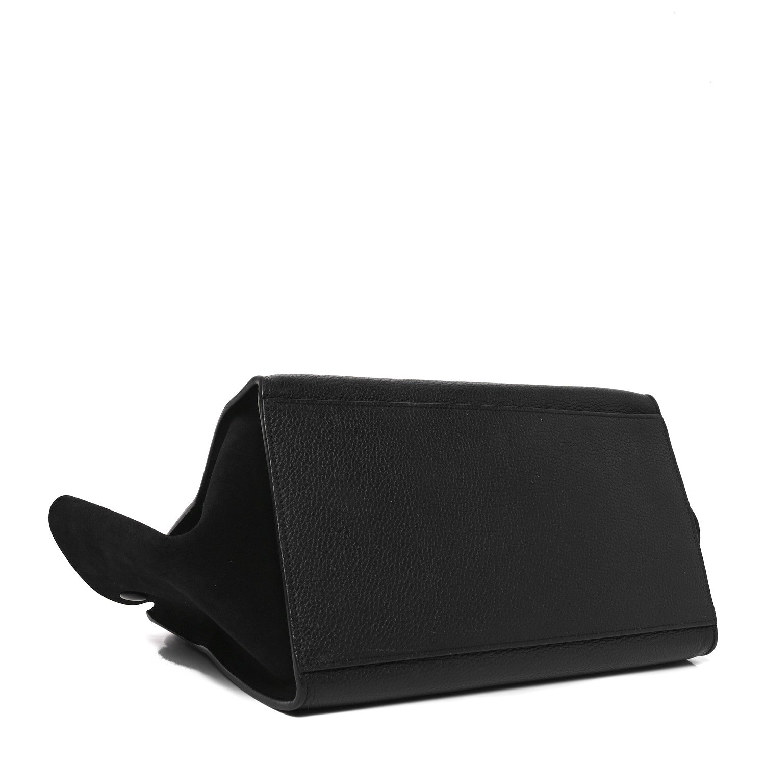 Celine Drummed Calfskin Suede Small Trapeze Black 4 of 9