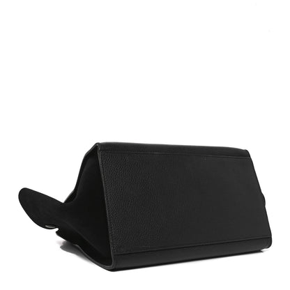 Celine Drummed Calfskin Suede Small Trapeze Black 4 of 9