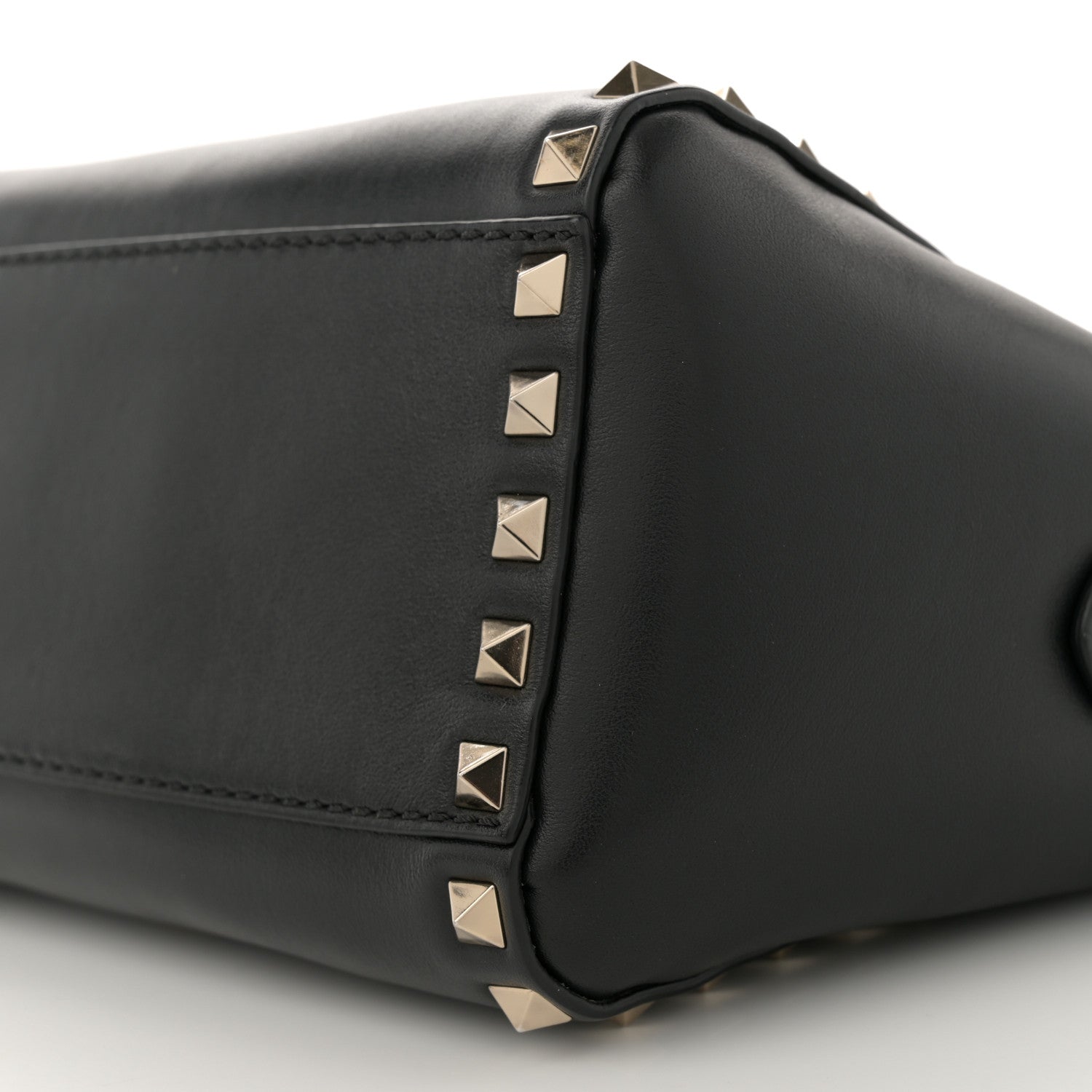 Valentino Garavani Vitello Mini Rockstud Double Handle Tote Black 9 of 9