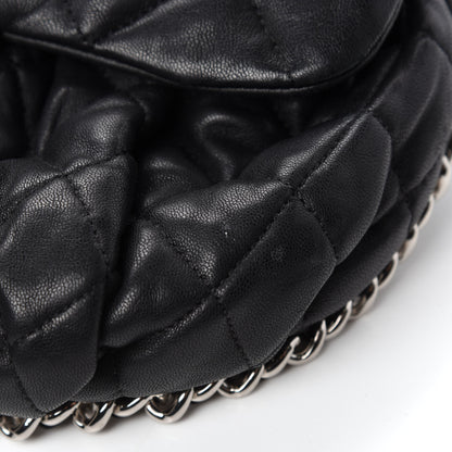 Chanel Washed Lambskin Quilted Medium Chain Around Messenger Black 8 of 20