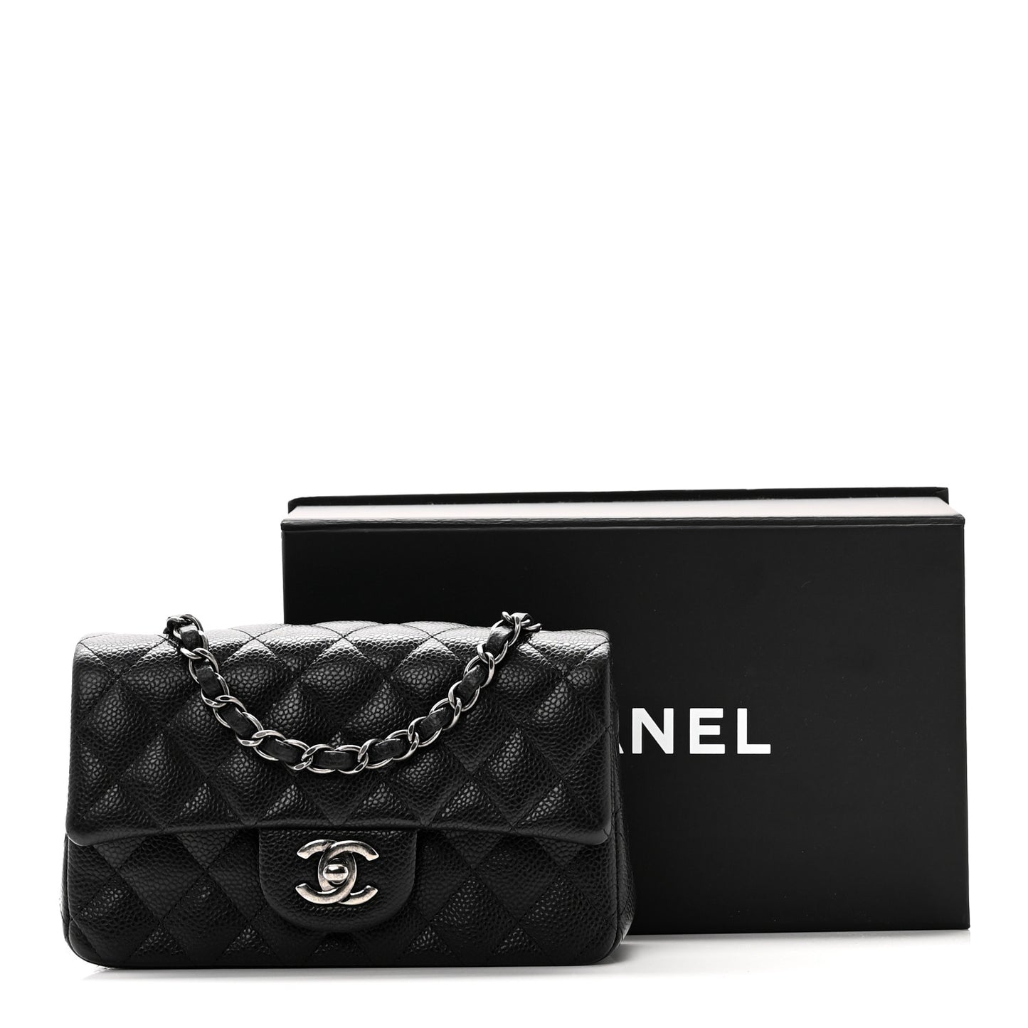 Caviar Quilted Mini Rectangular Flap Black
