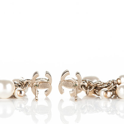 Chanel Pearl CC Drop Earrings Gold 3 of 4