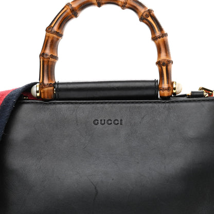 Gucci Nappa Bamboo Web Mini Nymphaea Top Handle Bag Black 10 of 13