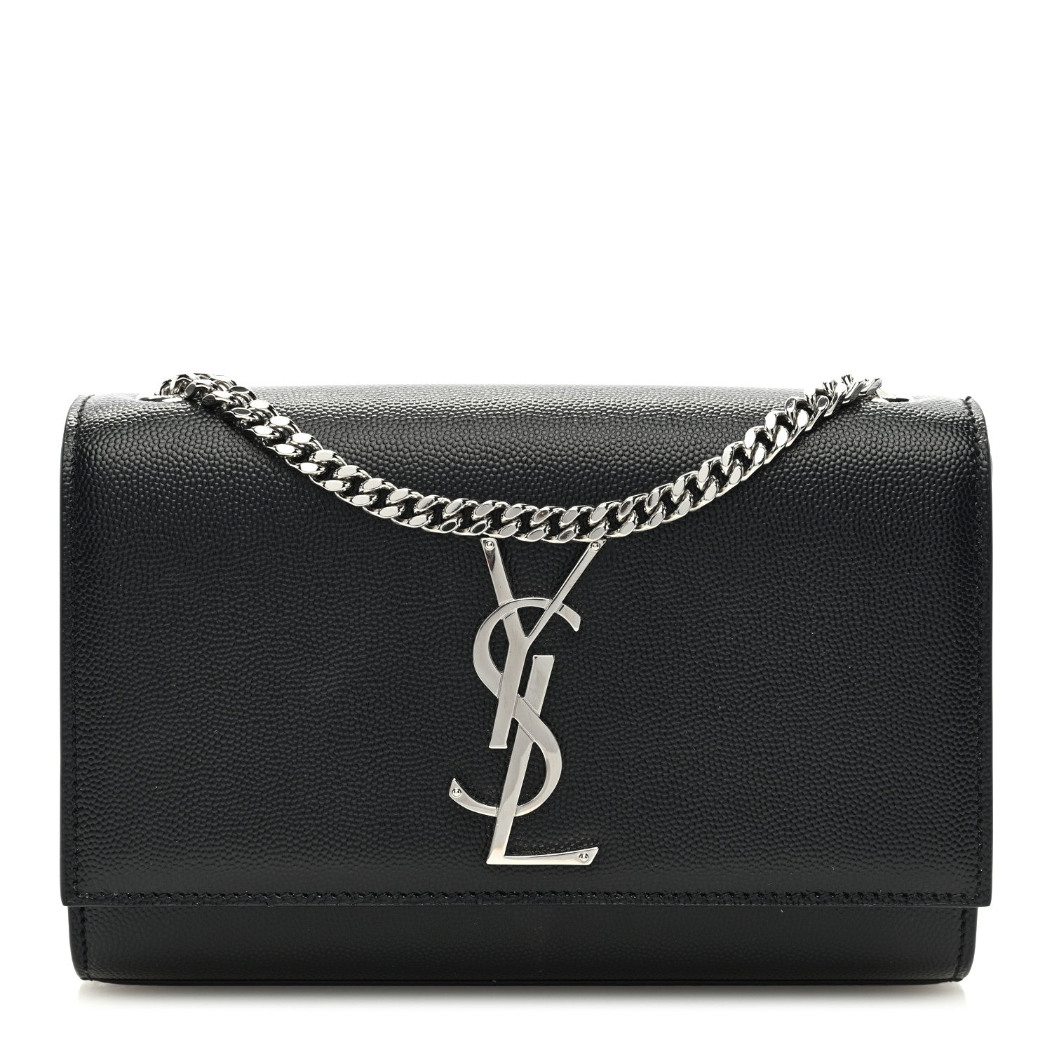 Saint Laurent SAINT LAURENT Grain De Poudre Small Monogram Kate Satchel Black 1 of 9