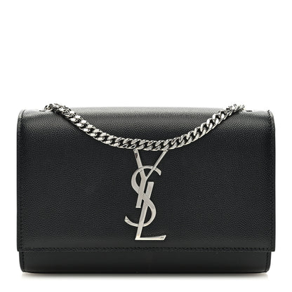 Saint Laurent SAINT LAURENT Grain De Poudre Small Monogram Kate Satchel Black 1 of 9