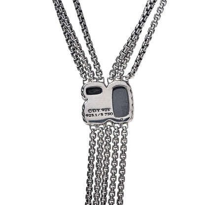 David Yurman Sterling Silver 18K Yellow Gold Black Diamond Hematite Confetti Drop Necklace 5 of 5