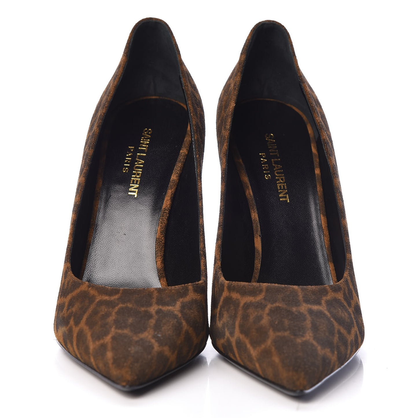 Suede Leopard Printed Paris 105 Pumps 41 Natural Coffee