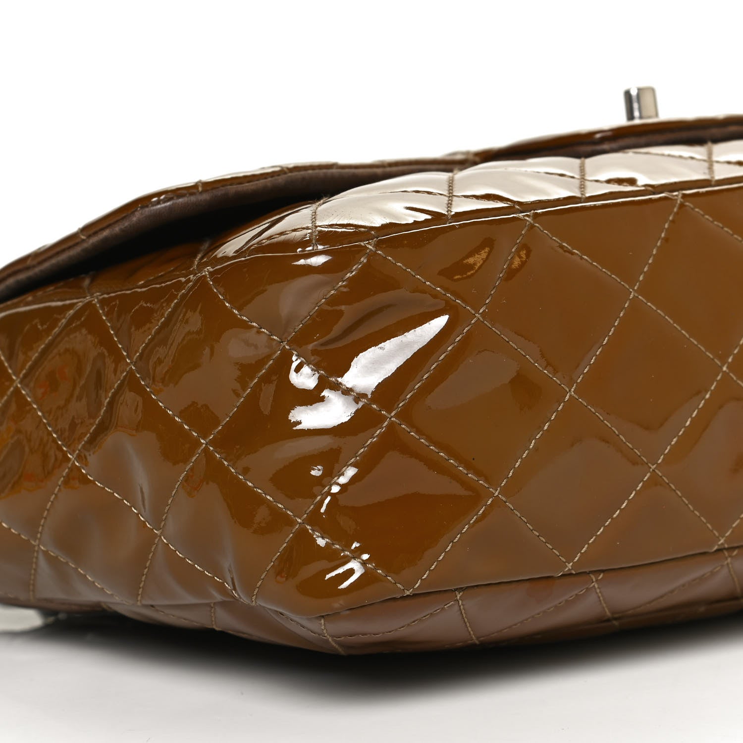 Chanel Patent Quilted Jumbo Single Flap Brown 10 of 16