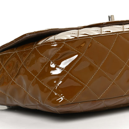Chanel Patent Quilted Jumbo Single Flap Brown 10 of 16