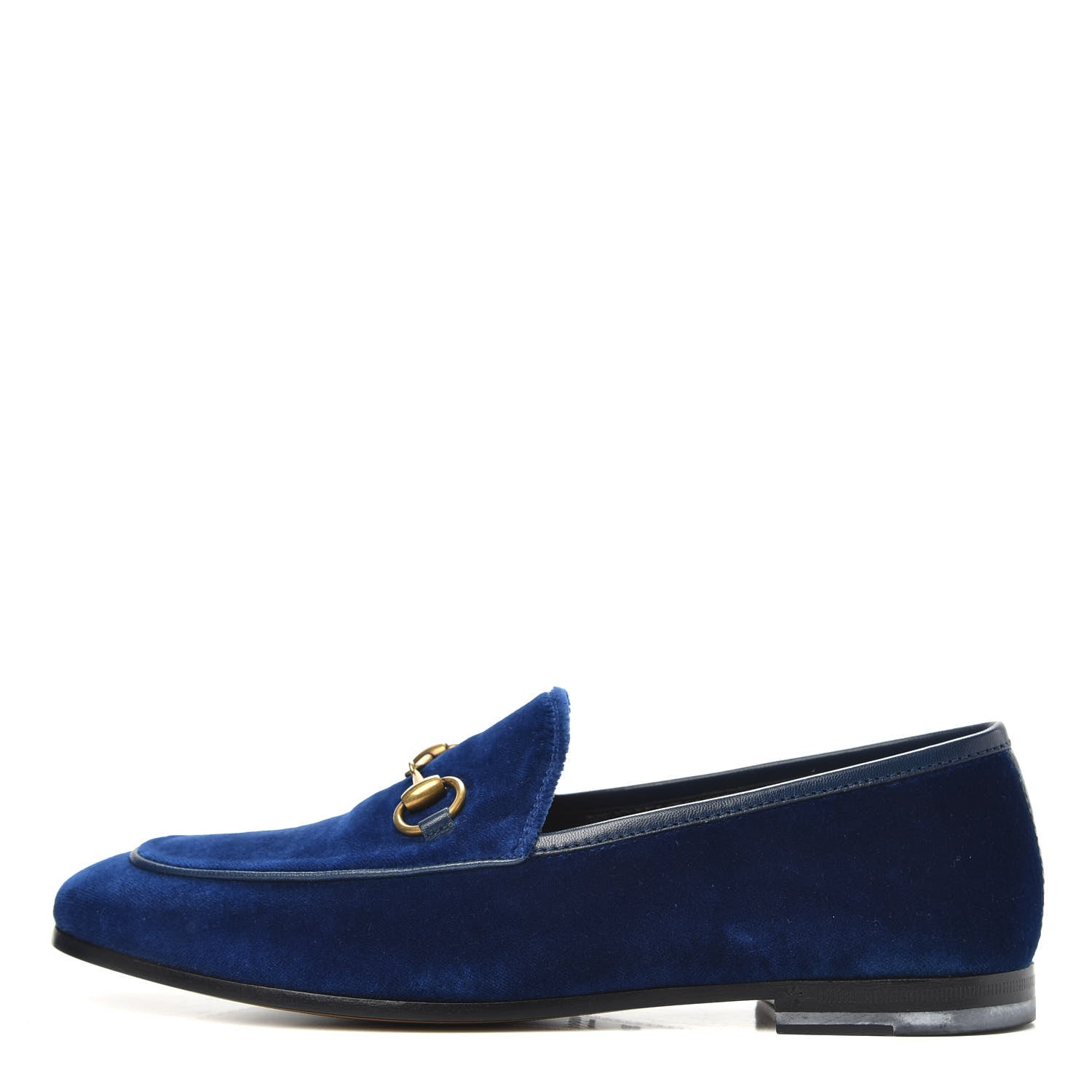 Gucci Velvet Horsebit Womens Jordaan Loafers 35.5 Blue Cobalt 1 of 10