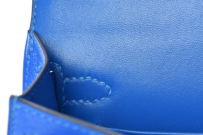 Hermes Chevre Mysore Mini Kelly Sellier 20 Bleu Hydra 13 of 22