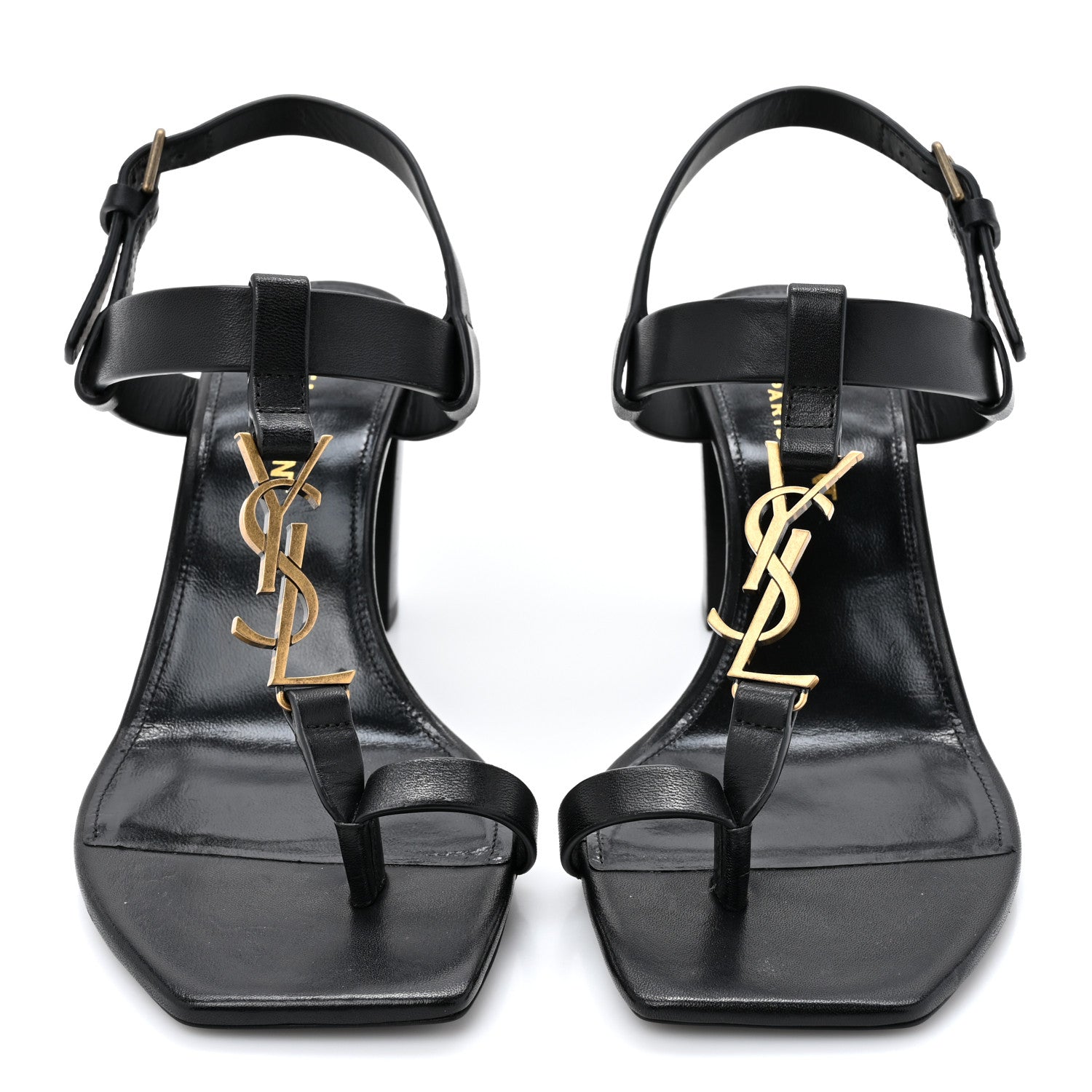 Saint Laurent Calfskin Cassandra 75 Sandals 36 Black 2 of 11