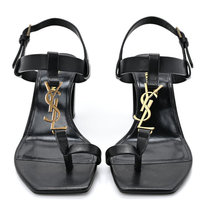 Saint Laurent Calfskin Cassandra 75 Sandals 36 Black 2 of 11