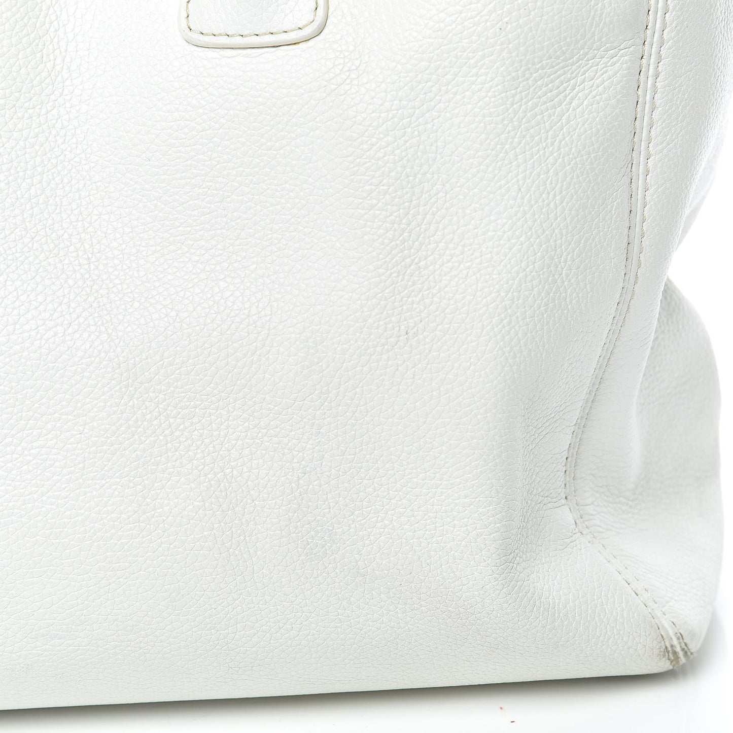 Calfskin Cerf Executive Shopper Tote White