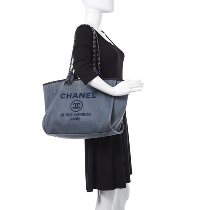 Chanel Denim Large Deauville Tote Blue 2 of 16